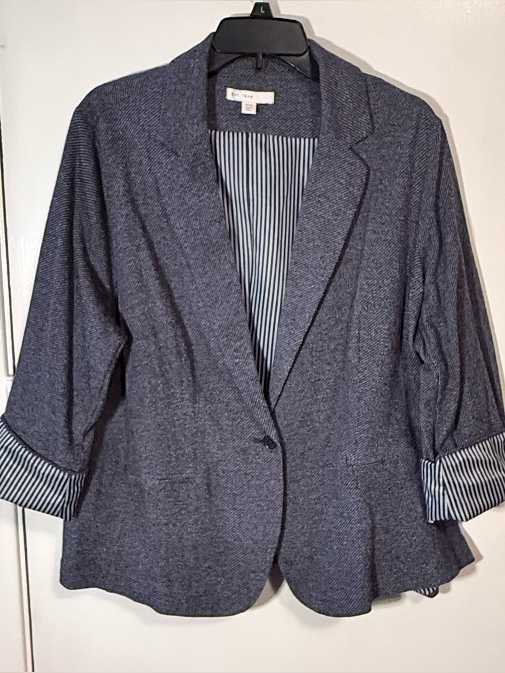 Cato Fashion Herringbone Relaxed Lightweight Blazer